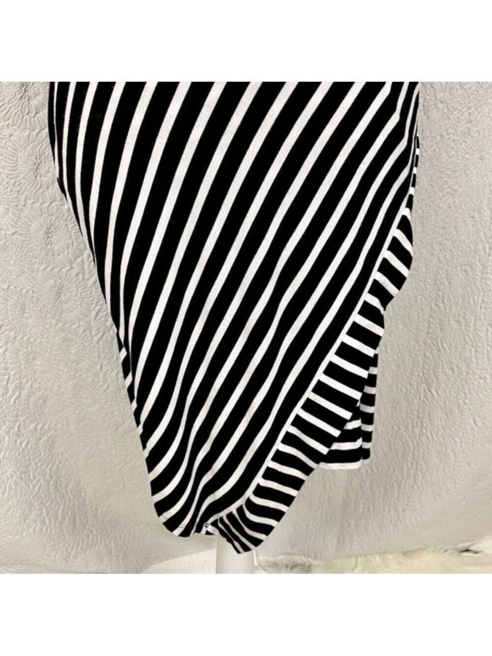 White House Black Market Stripe Wrap Skirt Asymmetrical Dress - Picture 9 of 13